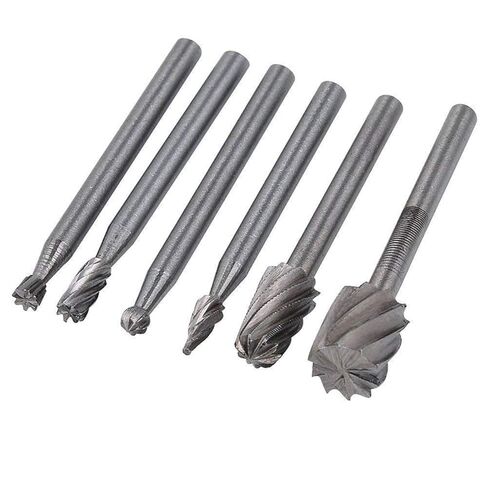6PCS HSS Rotary Multi Tool Burr Routing Router Bit Mill Cutter Attachment Compatible High Speed Steel Rotary Burr for in Saudi Arabia