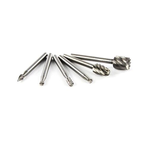 6PCS HSS Rotary Multi Tool Burr Routing Router Bit Mill Cutter Attachment Compatible High Speed Steel Rotary Burr for in Saudi Arabia
