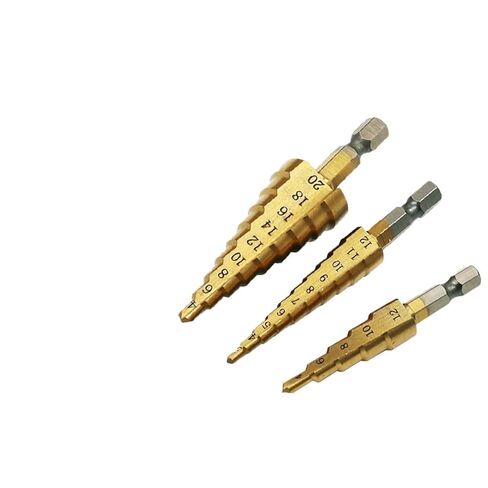 3 قطعة 3-12 مللي متر 4-12 مللي متر 4-20 مللي متر HSS مستقيم الأخدود خطوة مثقاب الخشب المغلفة الخشب المعادن ثقب القاطع الأساسية مخروط الحفر طقم أدوات in Kuwait