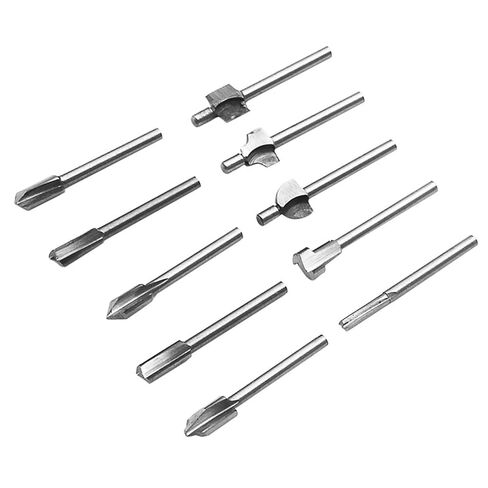 10 قطع 1/8quot؛ 3 مللي متر عرقوب صغير HSS راوتر بت يناسب الروتاري أداة مجموعة النجارة سكين حافة إصلاح نجار مثقاب الخشب in Kuwait