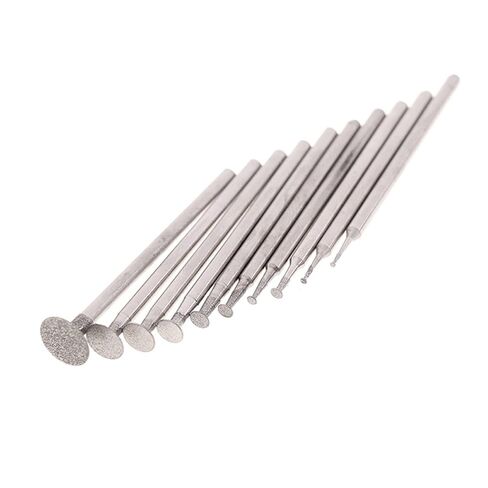 10 قطعة اكسسوارات 2.35 مللي متر عرقوب الماس شنت نقطة رأس مطحنة حجر اليشم نحت تلميع أدوات الحفر in Kuwait