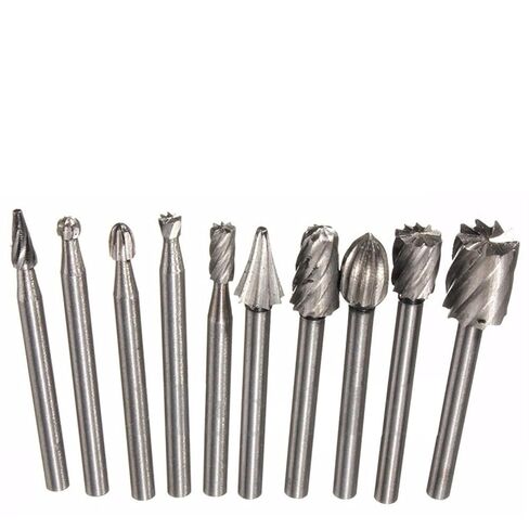 10 قطعة مثقاب الخشب التوجيه الروتاري طحن الروتاري ملف القاطع الخشب نحت منحوتة سكين أدوات القطع in Kuwait