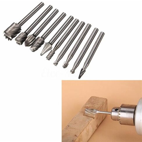10 قطعة مثقاب الخشب التوجيه الروتاري طحن الروتاري ملف القاطع الخشب نحت منحوتة سكين أدوات القطع in Kuwait