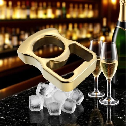 فتاحة زجاجات البيرة: مصنوعة يدويًا من النحاس النحاسي، ملحقات الحفلات لفتح أغطية البيرة (ذهبي) in Kuwait