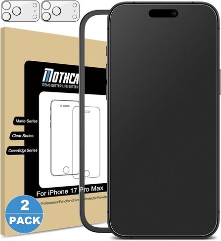 واقي شاشة زجاجي غير لامع من Mothca لهاتف iPhone 12 Pro/12 مضاد للوهج ومضاد لبصمات الأصابع من الزجاج المقسى الشفاف، خالٍ من الفقاعات لهاتف iPhone 12/12 Pro 6.1 بوصة (2020) - ناعم كالحرير in Kuwait