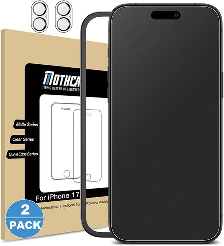 واقي شاشة زجاجي غير لامع من Mothca لهاتف iPhone 12 Pro/12 مضاد للوهج ومضاد لبصمات الأصابع من الزجاج المقسى الشفاف، خالٍ من الفقاعات لهاتف iPhone 12/12 Pro 6.1 بوصة (2020) - ناعم كالحرير in Kuwait