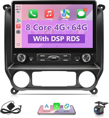 راديو سيارة 4G+64G لسيارة Chevy Silverado 2014 إلى 2018 GMC Sierra Wireless CarPlay Android Auto، شاشة لمس IPS مقاس 10.2 بوصة لسيارة Silverado Play/Bluetooth/5G WiFi/GPS/FM RDS/DSP HiFi Audio/SWC/AHD in Kuwait