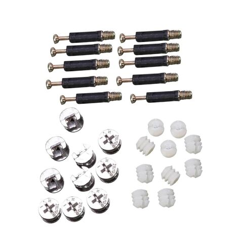 Alipis 10sets Cam Connector Furniture Connectors Nuts Pre-Inserted Dowels for Drawer Cabinet Cupboard in Saudi Arabia