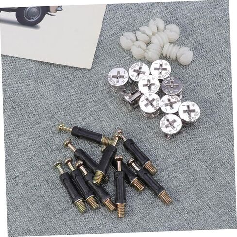 Alipis 10sets Cam Connector Furniture Connectors Nuts Pre-Inserted Dowels for Drawer Cabinet Cupboard in Saudi Arabia