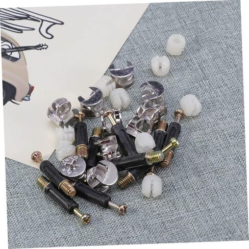 Alipis 10sets Cam Connector Furniture Connectors Nuts Pre-Inserted Dowels for Drawer Cabinet Cupboard in Saudi Arabia