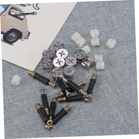 SOLUSTRE Self-Tapping Furniture Connectors 10 Sets Wood Furniture Connectors Cam Fittings Pre-Inserted Nuts Cupboard Drawer in Saudi Arabia