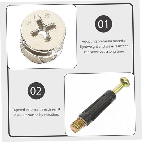 ERINGOGO 10 Pack Furniture Connectors Cam Fittings Pre-Inserted Nuts Dowels Sturdy Self-Tapping for Wood Furniture Cabinets in Saudi Arabia