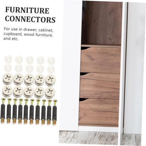 ERINGOGO 10 Pack Furniture Connectors Cam Fittings Pre-Inserted Nuts Dowels Sturdy Self-Tapping for Wood Furniture Cabinets in Saudi Arabia