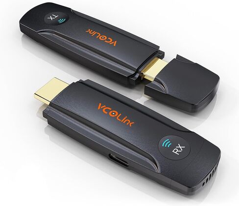 جهاز إرسال واستقبال HDMI لاسلكي، مجموعة موسع HDMI لاسلكية مع محول USB C إلى HDMI، بث فيديو صوتي 2.4G/5G لاسلكي إلى HDTV/جهاز العرض/الشاشة من الكمبيوتر المحمول، الكمبيوتر الشخصي، الكاميرا، الهاتف الذكي، الكمبيوتر اللوحي in Kuwait