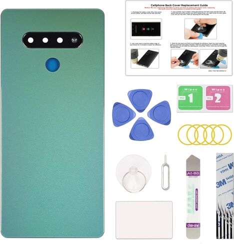 متوافق مع استبدال الغطاء الخلفي LG Stylo 6، Stylo 6 LMQ730TM، LM-Q730TM باب الغطاء الخلفي مع عدسة كاميرا مثبتة مسبقًا لجميع شركات النقل، يتضمن أدوات الإصلاح والتعليمات، أبيض in Kuwait