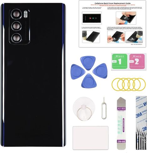 متوافق مع استبدال الغطاء الخلفي LG Stylo 6، Stylo 6 LMQ730TM، LM-Q730TM باب الغطاء الخلفي مع عدسة كاميرا مثبتة مسبقًا لجميع شركات النقل، يتضمن أدوات الإصلاح والتعليمات، أبيض in Kuwait