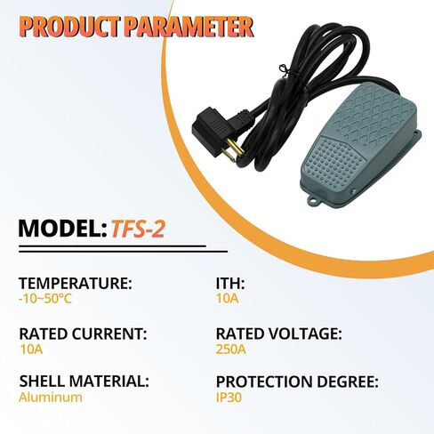 Foot Switch with SPDT Micro Switch,Electric Foot Pedal Switch with 6.4Feet UL Listed 18 AWG Extension Cord with Piggyback Plug,Momentary Power Foot Switch with Cast Aluminum. in Kuwait