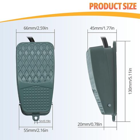 Foot Switch with SPDT Micro Switch,Electric Foot Pedal Switch with 6.4Feet UL Listed 18 AWG Extension Cord with Piggyback Plug,Momentary Power Foot Switch with Cast Aluminum. in Kuwait