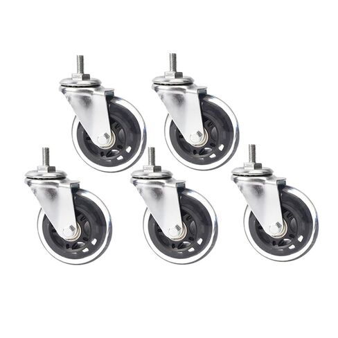 (5 Pack) 3 inch M8 Screw PU Polyurethane Roller ice Wheel Computer Chair Swivel Caster Silent Universal Pulley in Saudi Arabia