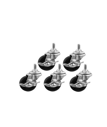 (Pack of 4) Casters 3-inch Black PP Screw casters with Brake M12cm Side Wheel Baking pan Rack Universal in Saudi Arabia