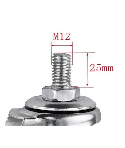(Pack of 4) Casters 3-inch Black PP Screw casters with Brake M12cm Side Wheel Baking pan Rack Universal in Saudi Arabia