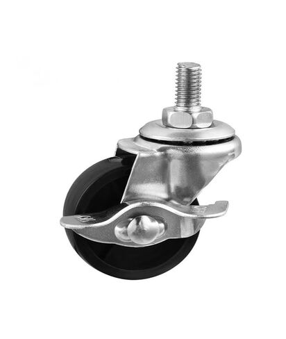 (Pack of 4) Casters 3-inch Black PP Screw casters with Brake M12cm Side Wheel Baking pan Rack Universal in Saudi Arabia