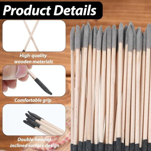 50 PCS Sanding Sticks, Double End Fine Detailing Sanding Stick Matchsticks Sanding Twigs for Plastic Models, Fine Detailing Sanding Tools Tight Spaces Wood, 120/280 Grit 5.4 X 0.2 Inch in Saudi Arabia