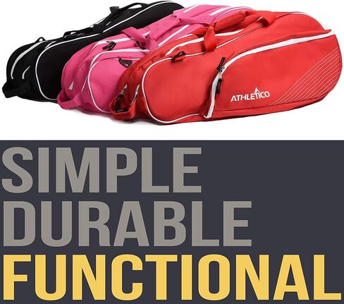 Athletico 6 Racquet Tennis Bag | Padded to Protect Rackets & Lightweight | Professional or Beginner Tennis Players | Unisex Design for Men, Women, Youth and Adults (Black) in Saudi Arabia