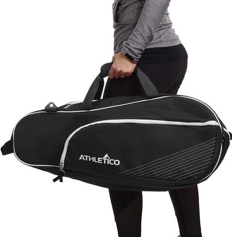 Athletico 6 Racquet Tennis Bag | Padded to Protect Rackets & Lightweight | Professional or Beginner Tennis Players | Unisex Design for Men, Women, Youth and Adults (Black) in Saudi Arabia