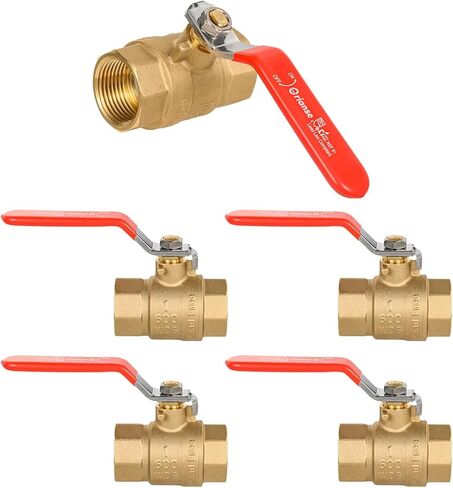 5 عبوات ORIANE 1 بوصة صمام كروي نحاسي كامل المنفذ 1 بوصة FIP أنثى NPT مترابطة، شديد التحمل 150PSI 600 WOG، صمام كروي مغلق 1/4 دورة لغاز زيت الماء in Kuwait