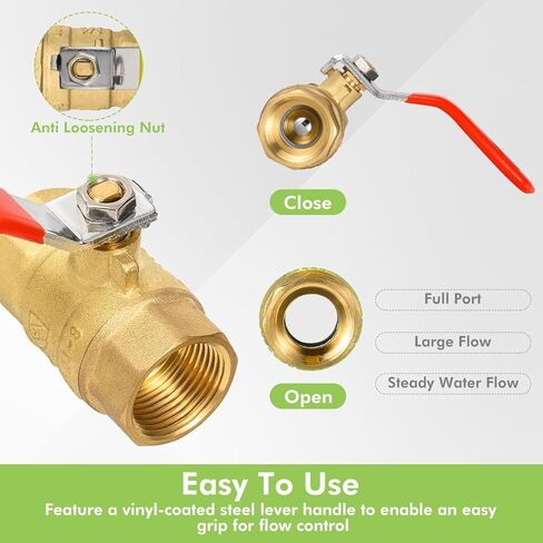5 عبوات ORIANE 1 بوصة صمام كروي نحاسي كامل المنفذ 1 بوصة FIP أنثى NPT مترابطة، شديد التحمل 150PSI 600 WOG، صمام كروي مغلق 1/4 دورة لغاز زيت الماء in Kuwait