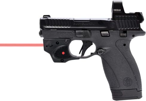 جهاز رؤية الليزر الأحمر من سلسلة Viridian E متوافق مع جهاز رؤية البندقية S&W Bodyguard 2 مع مفتاح تشغيل وإيقاف يمكن استخدامه بكلتا اليدين، أسود in Kuwait