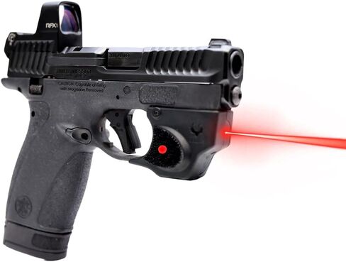 جهاز رؤية الليزر الأحمر من سلسلة Viridian E متوافق مع جهاز رؤية البندقية S&W Bodyguard 2 مع مفتاح تشغيل وإيقاف يمكن استخدامه بكلتا اليدين، أسود in Kuwait