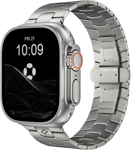 AGIS02 Titanium Band for Apple Watch Ultra 3/2/1 Band 49mm & Series 11/10 46mm, Premium Adjustable Ultra Watch Band for Men with Butterfly Clasp, Durable and Lightweight iWatch Metal Strap in Kuwait