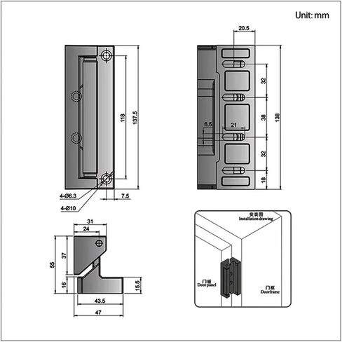 مفصلات حاملة شديدة التحمل من سبائك الزنك قطعة واحدة in Kuwait