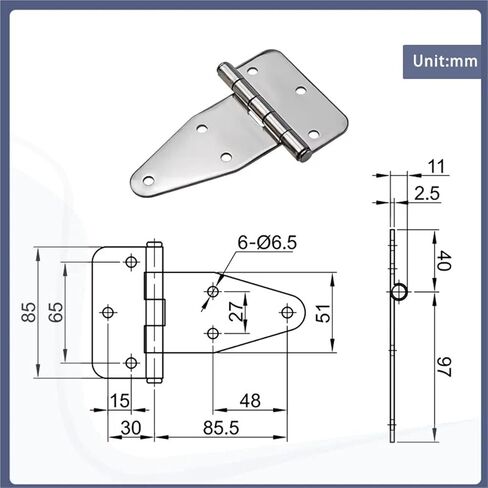 مفصلات شديدة التحمل من الفولاذ المقاوم للصدأ على شكل غير متماثل قطعة واحدة in Kuwait