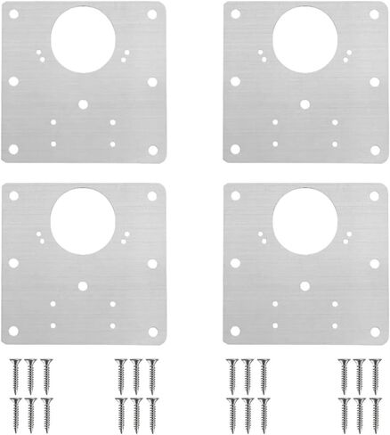 Cabinet Repair Plate Stainless Steel Hinges Mounting Flat Fixing Brace 2/4/6/8/10Sets(2 Sets) in Saudi Arabia
