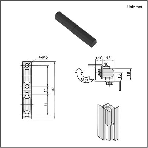 Zinc Alloy Thickening Detachment Door Machine Tool Hinge 1Pcs in Saudi Arabia