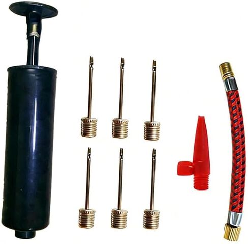 Ball Pump Kit with Flexible Hose and Needles, Compact Hand Inflator for Basketball Soccer Football Volleyball, Portable Use in Saudi Arabia