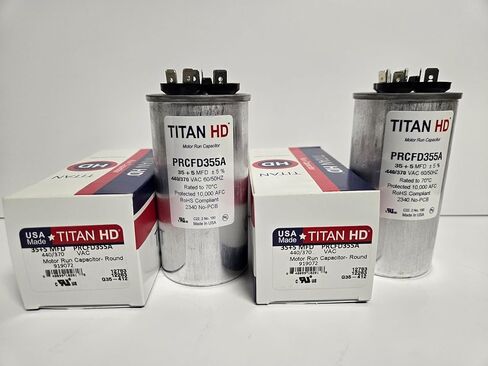 Generic 2 PACK TITAN HD PRCFD355A 35/5 MFD 35 + 5 DUAL RUN CACITOR AMERICAN MADE HVAC A/C AIR CONDITIONER PACKARD in Kuwait