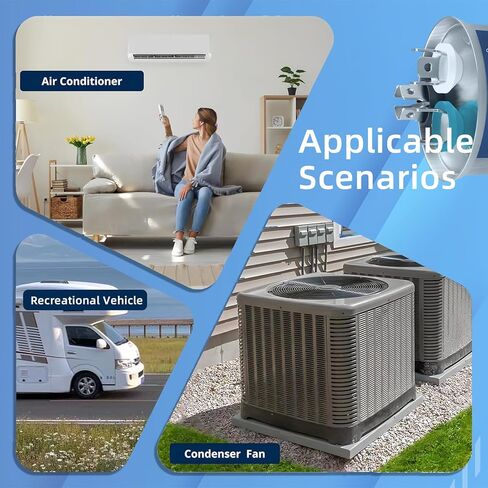 35 + 5 فائق التوهج ± 6% CBB65B AC مكثف، 35/5 MFD، نوع التشغيل الدائري، 370/440 فولت، 50/60 هرتز. مثالي كمكثف تشغيل قوي لتشغيل محرك مروحة وحدة التيار المتردد أو مضخة حمام السباحة أو مكثف الهواء البارد المستقيم (370 فولت) in Kuwait