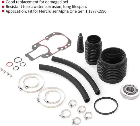 طقم إصلاح منفاخ خارجي، 30 803097T1 مناسب لـ Mercruiser One Gen 1 1977 1990، مع الفولاذ المقاوم للصدأ والمطاط من الدرجة البحرية in Saudi Arabia