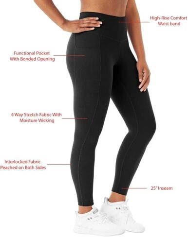Member's Mark Women's Everyday High-Rise Ankle Legging (US, Alpha, XX-Large, Regular, Regular, Black) in Saudi Arabia
