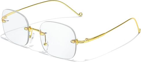 IGnaef Square Frameless Blue Light Blocking Glasses for Women Trendy Anti Eyestrain & UV Glare for Gaming IF1306 in Kuwait