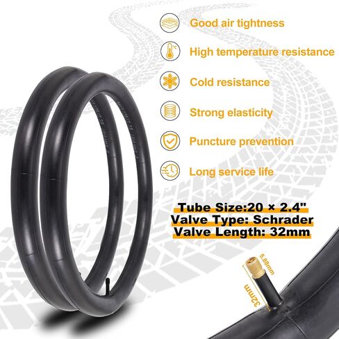 إطارات دراجة 20 بوصة 20 × 2.4 إطارات بديلة قابلة للطي وأنابيب دراجة صمام شريدر مع رافعتين للإطارات متوافقة مع دراجة الطريق 20 × 2.30 20 × 2.35 20 × 2.40 إطارات دراجة وأنبوب 2 حزمة in Saudi Arabia