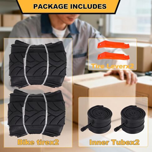 إطارات دراجة 20 بوصة 20 × 2.4 إطارات بديلة قابلة للطي وأنابيب دراجة صمام شريدر مع رافعتين للإطارات متوافقة مع دراجة الطريق 20 × 2.30 20 × 2.35 20 × 2.40 إطارات دراجة وأنبوب 2 حزمة in Saudi Arabia