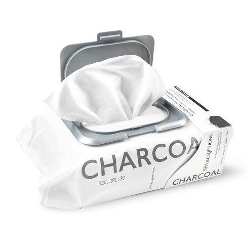 SpaScriptions Charcoal Cleansing Facial Wipes - Deep Cleansing, Purifying, Makeup Remover Wipes for Pore Cleansing, Impurities & Oil Control, Daily Use Face Wipes for All Skin Types, 1-Pack (60ct) in Saudi Arabia