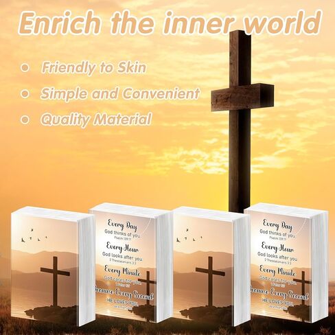 Rakuto 50 Pack Bible Verse Pocket Tissues Travel Packs, 500 Sheet Christian Tissues Travel Size Bulk, 3 Ply Bible Verse Live Scene Mini Travel Size Individual Religious Party Favor in Kuwait