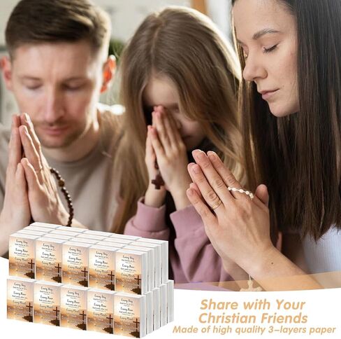 Rakuto 50 Pack Bible Verse Pocket Tissues Travel Packs, 500 Sheet Christian Tissues Travel Size Bulk, 3 Ply Bible Verse Live Scene Mini Travel Size Individual Religious Party Favor in Kuwait