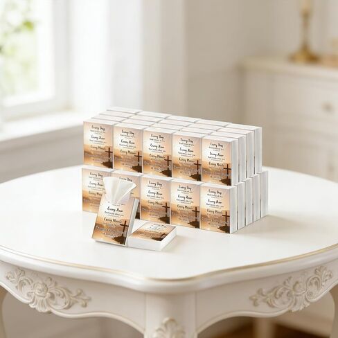 Rakuto 50 Pack Bible Verse Pocket Tissues Travel Packs, 500 Sheet Christian Tissues Travel Size Bulk, 3 Ply Bible Verse Live Scene Mini Travel Size Individual Religious Party Favor in Kuwait